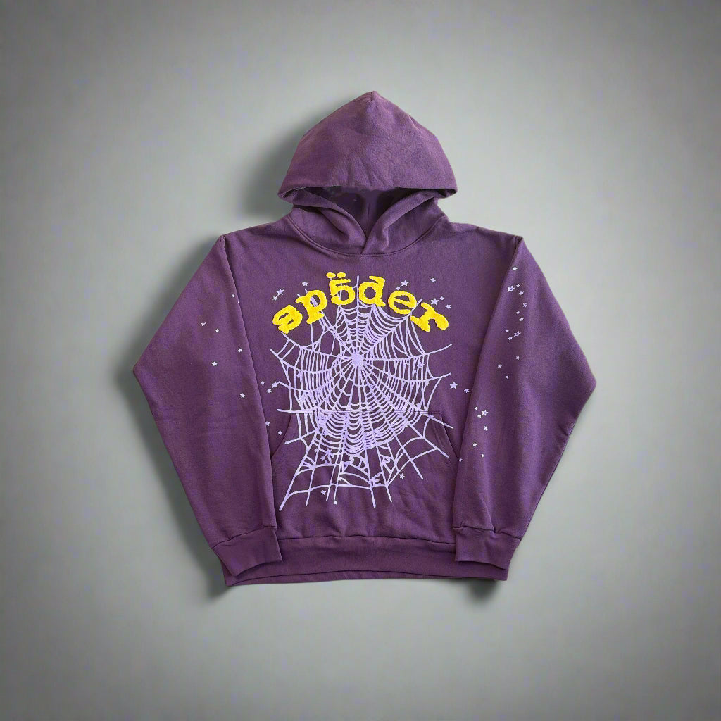 Sp5der | Purple Star OG Web V2 Hoodie